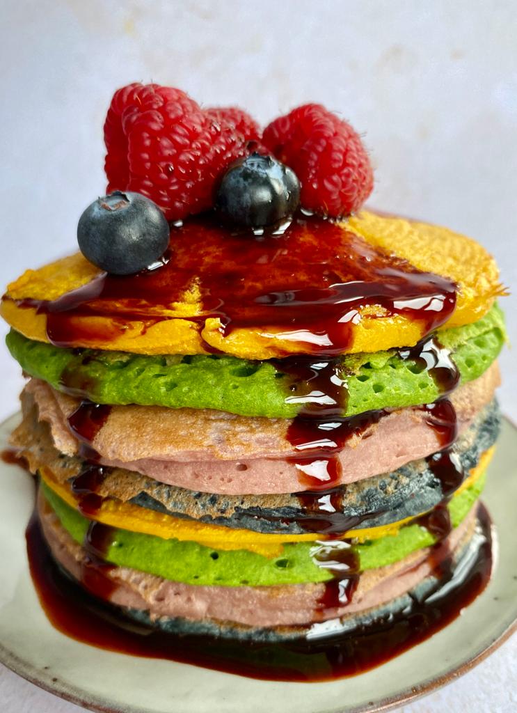 The BEST vegan rainbow pancake recipe