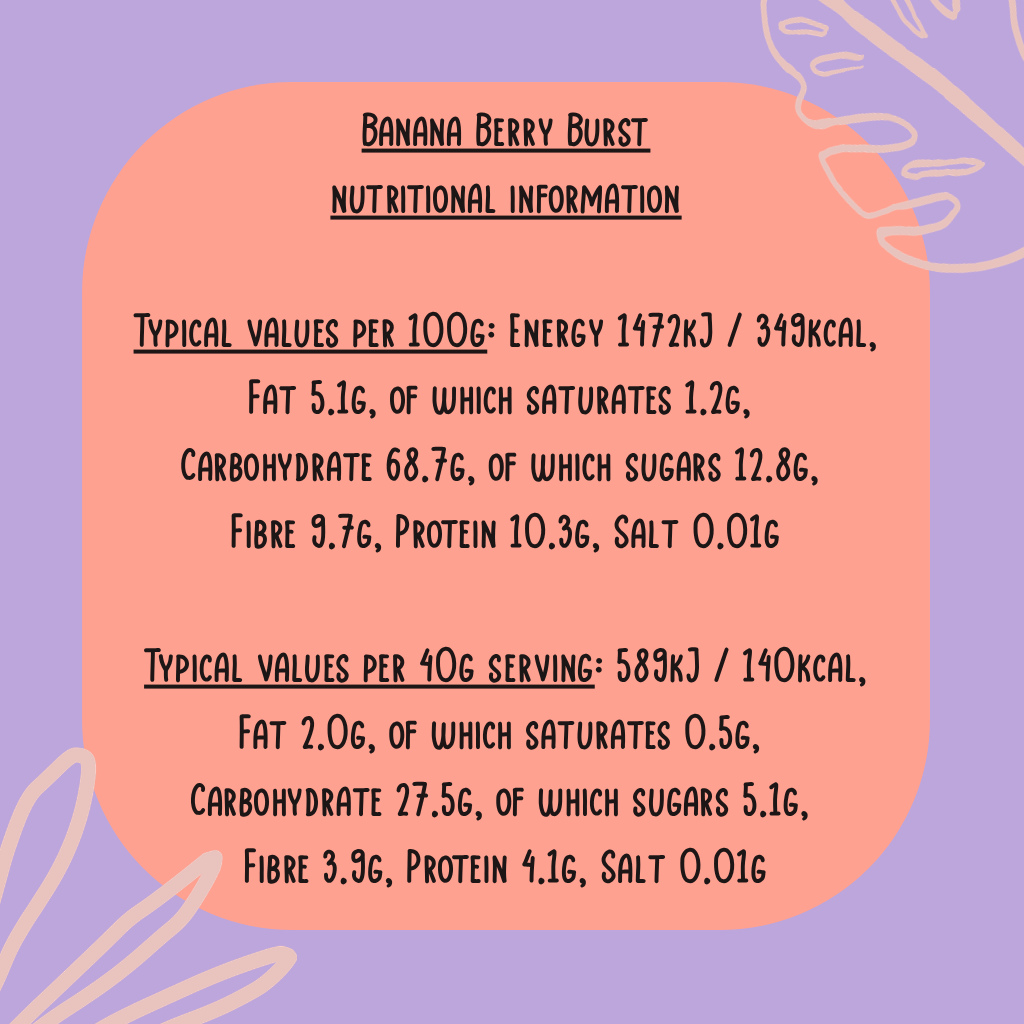 NEW Banana Berry Burst Oats x 2 (14 servings)